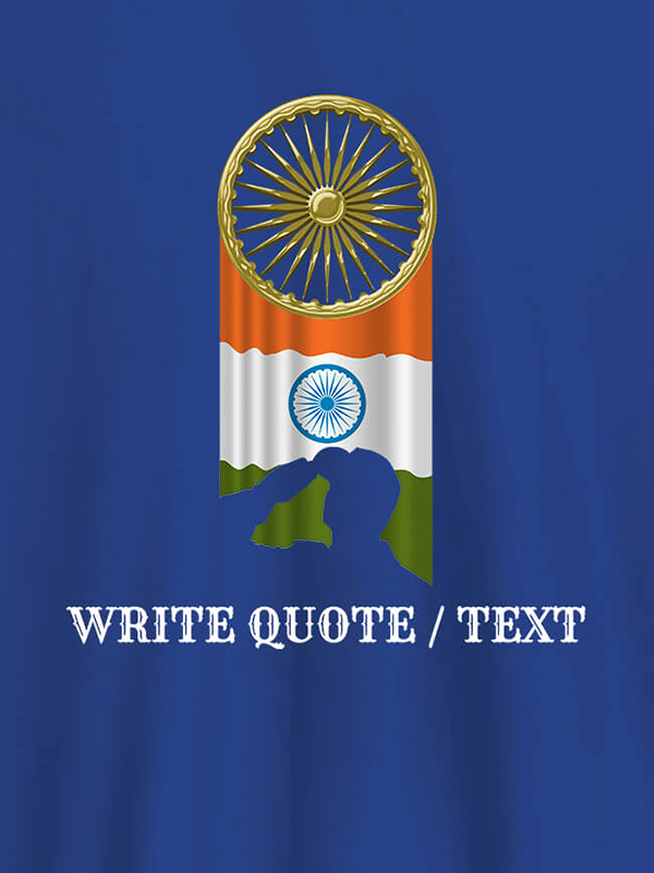 Custom Indian Flag with Chakra and Text On Personalized T-Shirt