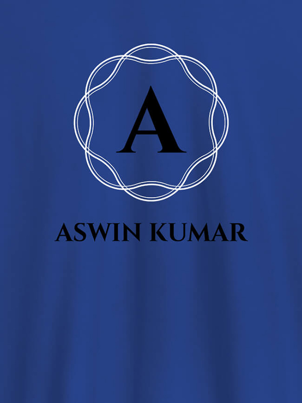 Custom Wave Design with Initial and Your Name On Customized Tshirt for Men