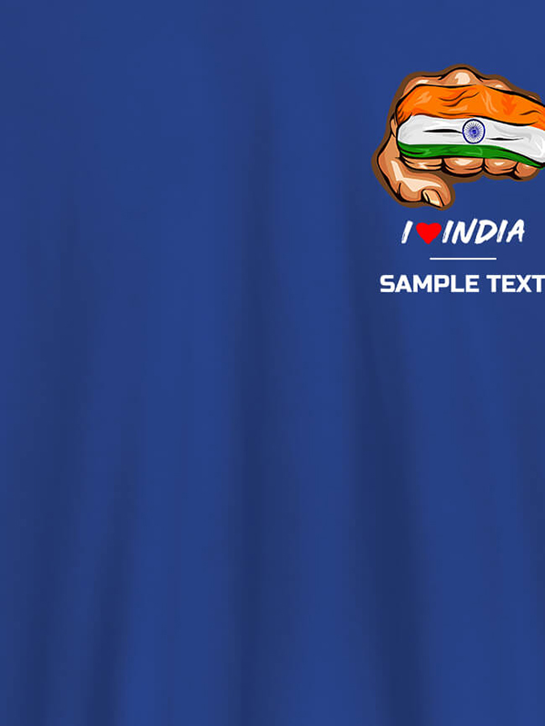 Custom Indian Flag With Text On Customized Tshirt for Men