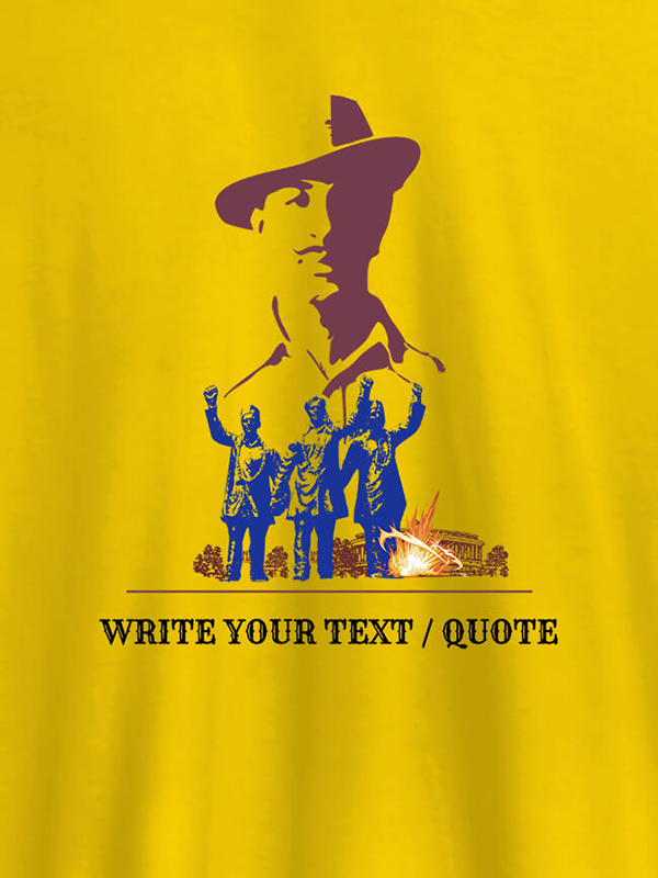 Custom Bhagat Singh with Text On Personalized Tshirt