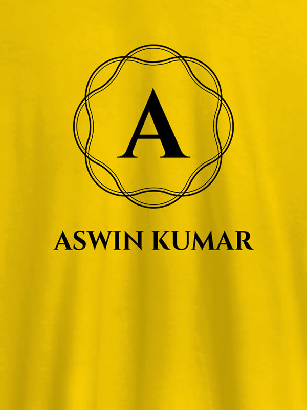 Custom Wave Design with Initial and Your Name On Customized Tshirt for Men