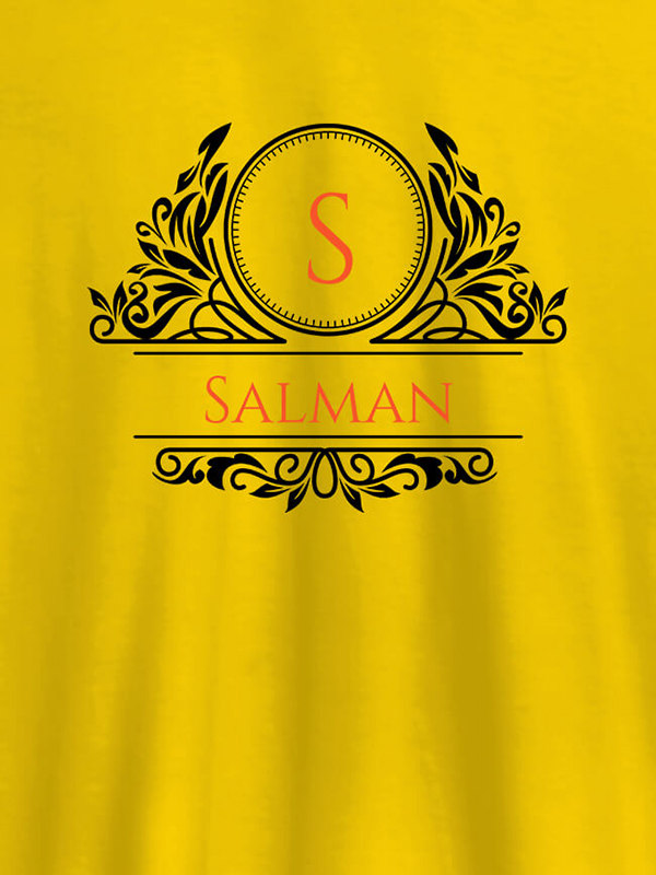 Custom Shield Design with Text and Initial On Customized Men Tees