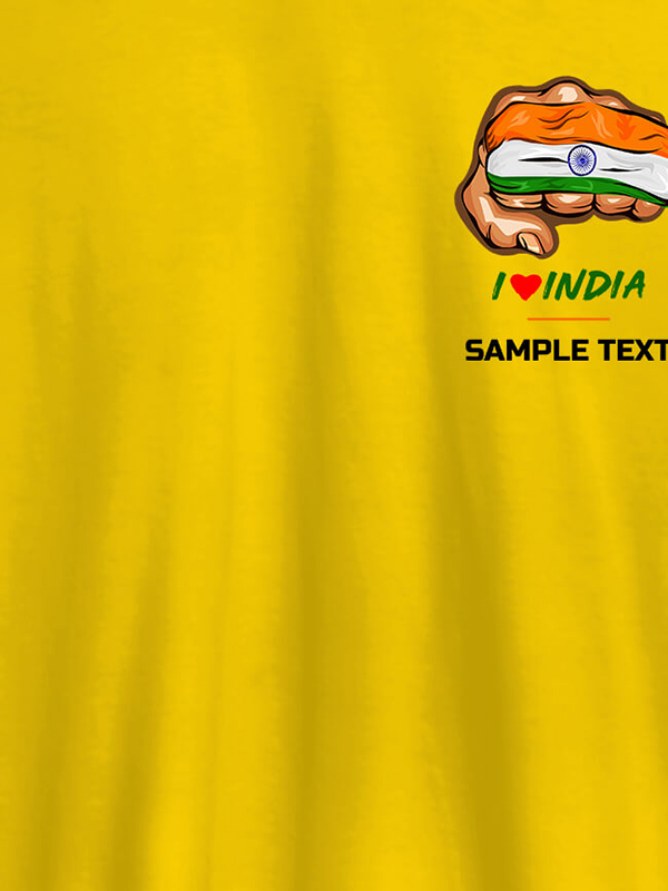 Custom Indian Flag With Text On Customized Tshirt for Men