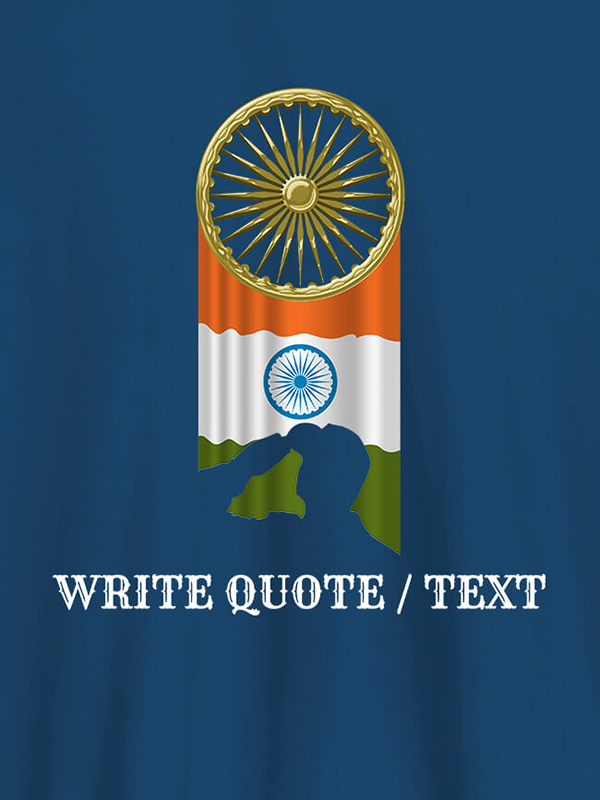 Custom Indian Flag with Chakra and Text On Personalized T-Shirt