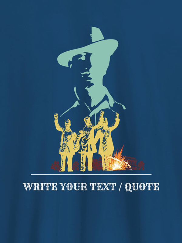 Custom Bhagat Singh with Text On Personalized Tshirt