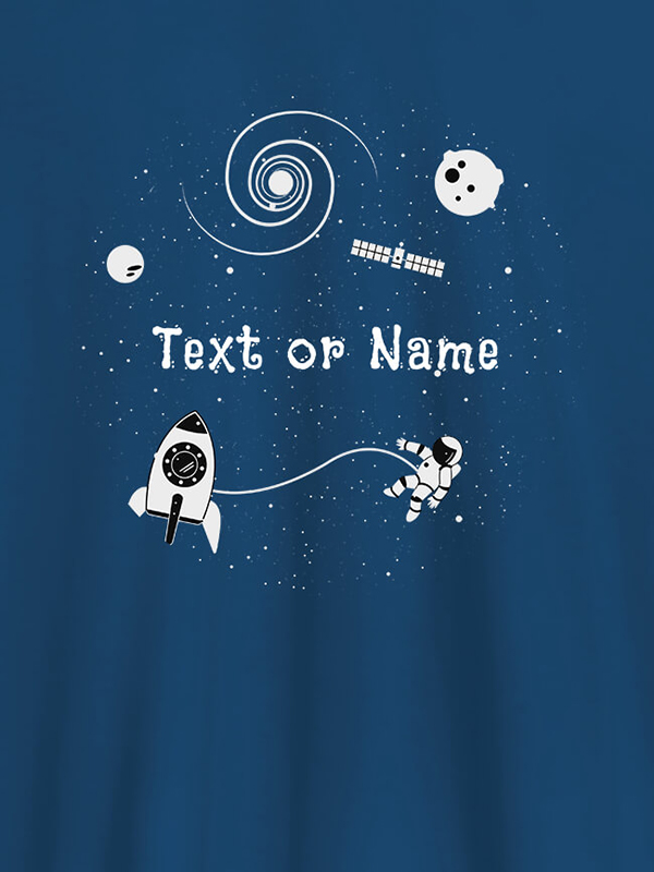 Custom Astronaut Design with Text On T-shirts For Men with Name, Text and Photo