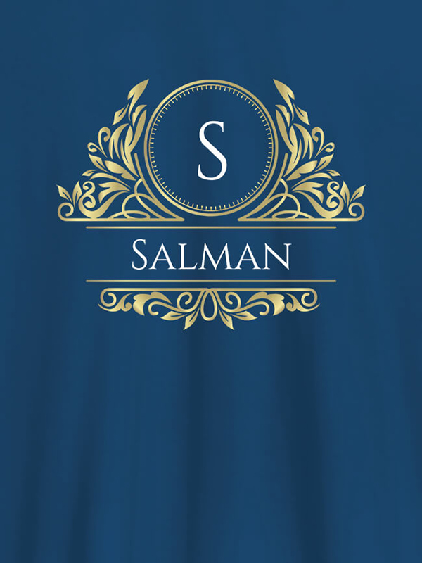 Custom Shield Design with Text and Initial On Customized Men Tees
