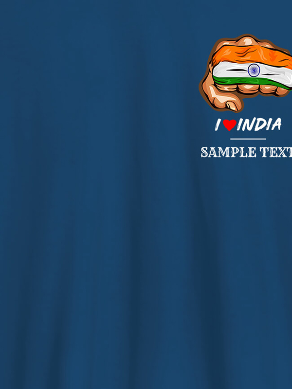 Custom Indian Flag With Text On Customized Tshirt for Men