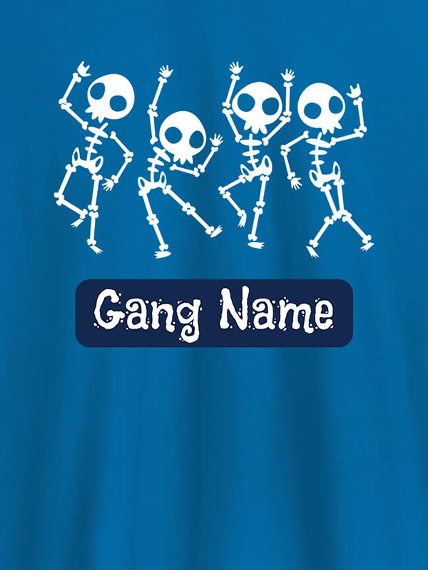 Custom Gang Name Skeleton Design Personalised Mens T Shirt