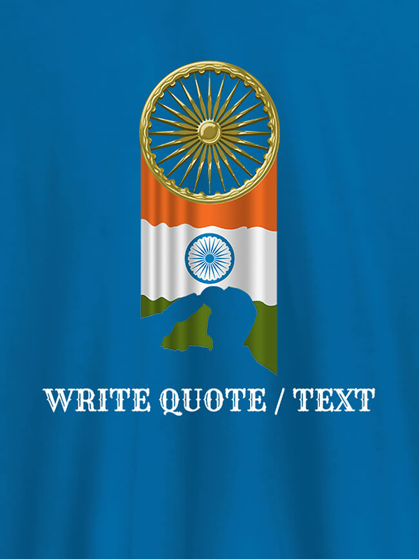 Custom Indian Flag with Chakra and Text On Personalized T-Shirt