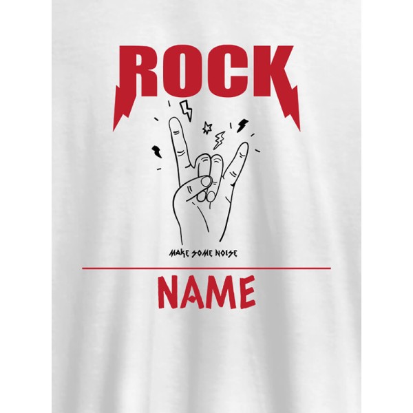 Rock Make Some Noise With Name Personalized Mens T Shirt