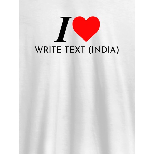 I Love With Name Personalized Printed Mens T Shirt