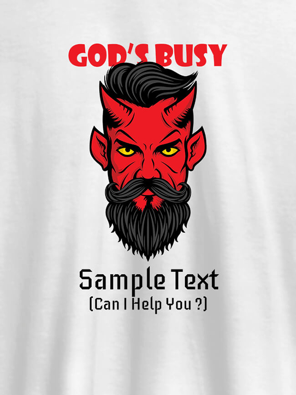 Custom God Busy Can I Help You Personalised Printed Mens T Shirt