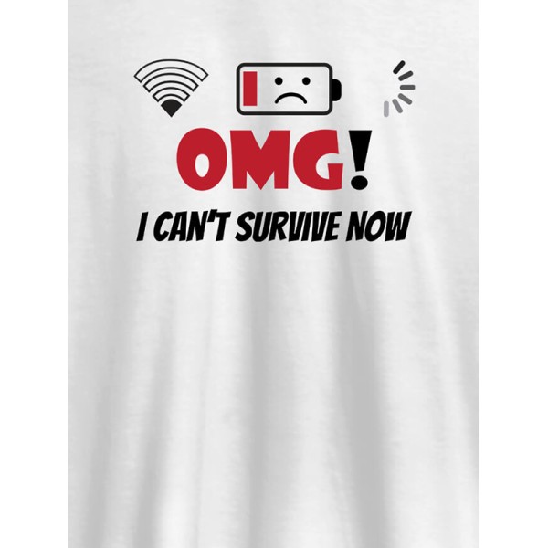 Funny Technology Low Battery Wifi Personalized Printed Mens T Shirt
