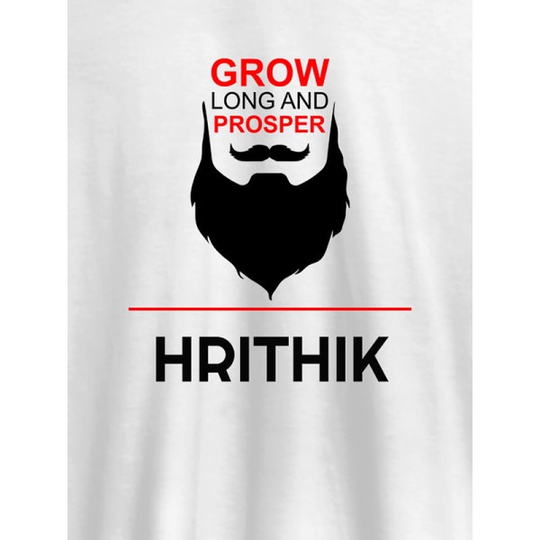 Grow Long And Prosper Beard Moustache Printed Mens T Shirt