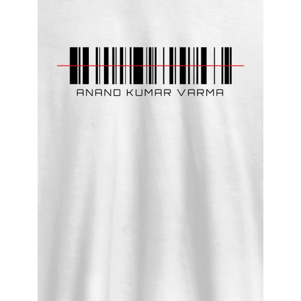 Barcode With Name Personalized Printed Mens T Shirt