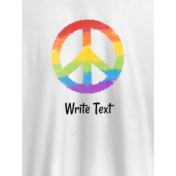 Peace with Text On Customized Men Tees