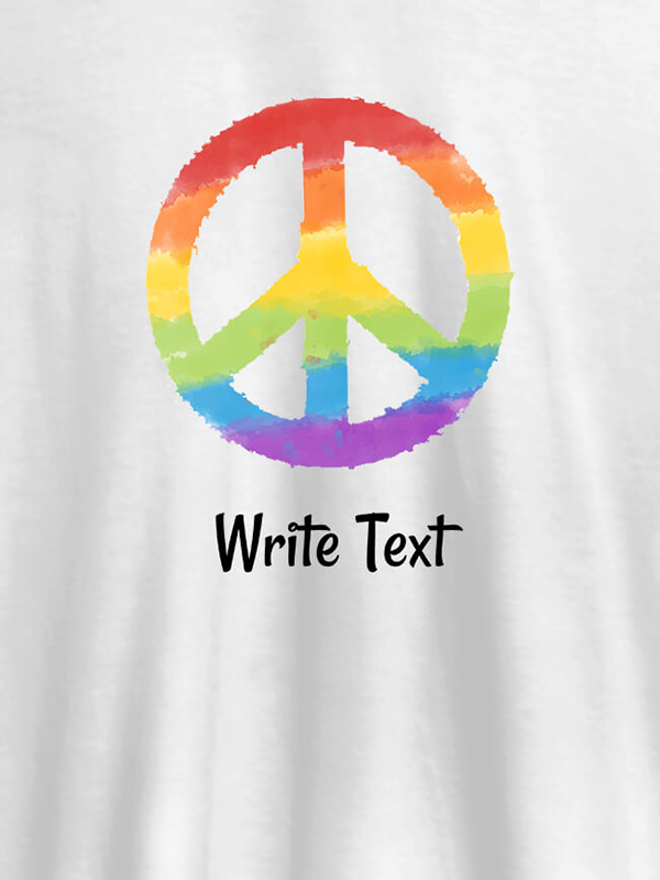 Custom Peace with Text On Customized Men Tees
