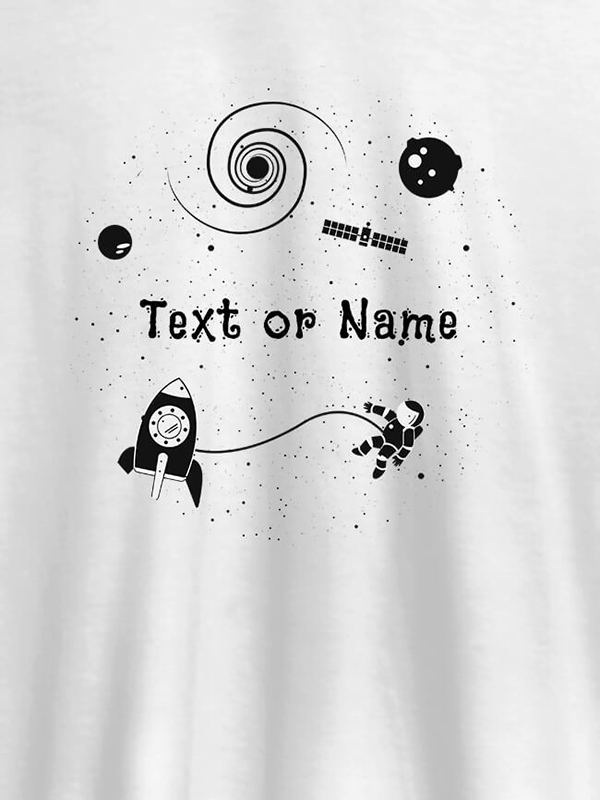 Custom Astronaut Design with Text On T-shirts For Men with Name, Text and Photo