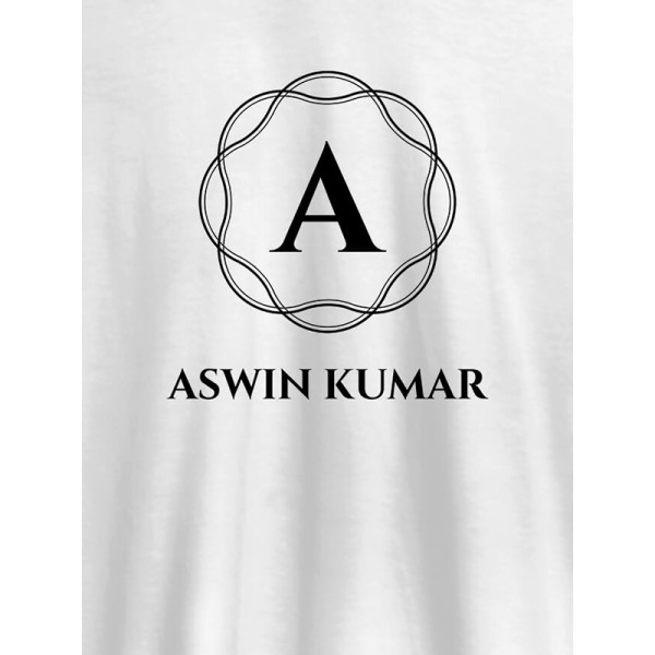 Wave Design with Initial and Your Name On Customized Tshirt for Men Wave Design with Initial and Your Name On Customized Tshirt for Men