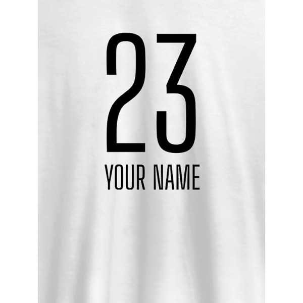 Number and Name On Personalized T-Shirt