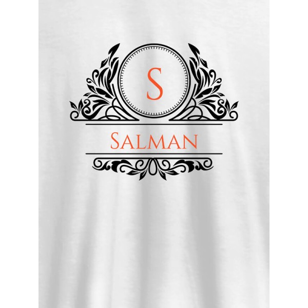 Shield Design with Text and Initial On Customized Men Tees