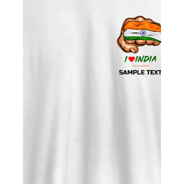 Indian Flag With Text On Customized Tshirt for Men