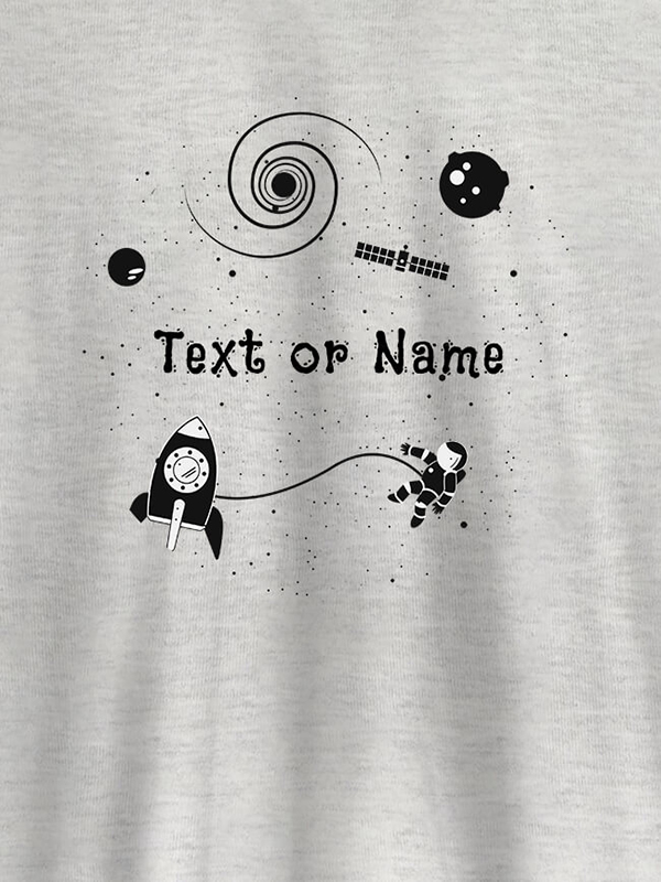 Custom Astronaut Design with Text On T-shirts For Men with Name, Text and Photo