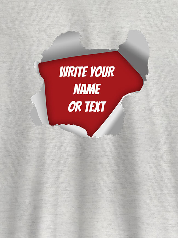 Custom Explode Design with Your Name On Customized Mens T-Shirt