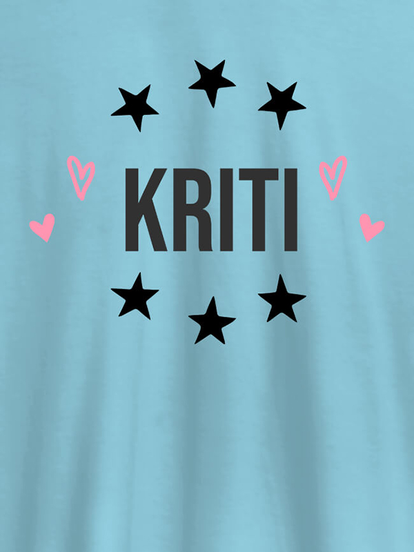 Custom Personalised Womens T Shirt With Name And Stars