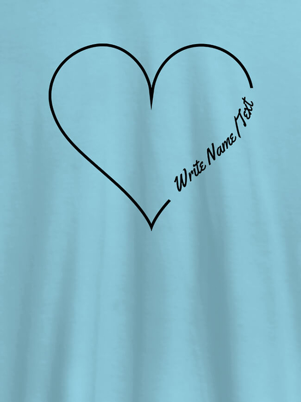 Custom Your Name in Love Shape On Customized Women T-Shirt