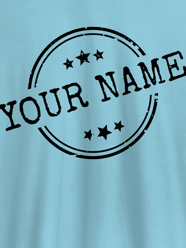 Custom Stamp with Stars Theme and Your Name On Customized Women T-Shirt
