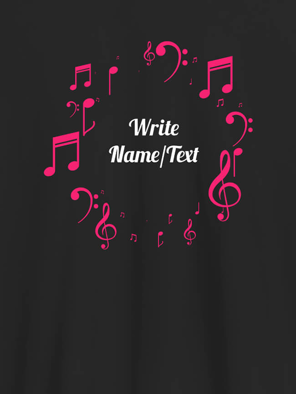 Custom Musical Symbols with Your Name On T-shirts For Women with Name, Text and Photo