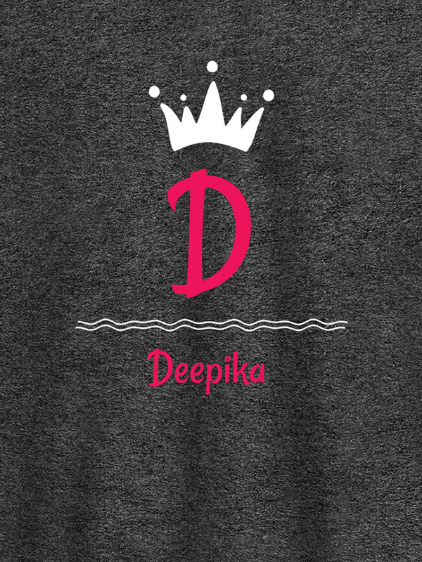 Custom Queen with Initial and Name On T-shirts For Women with Name, Text and Photo