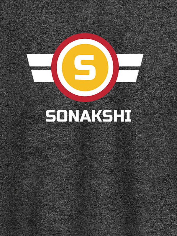 Custom Your Initial in Round Wings Design On Personalized Women Tees