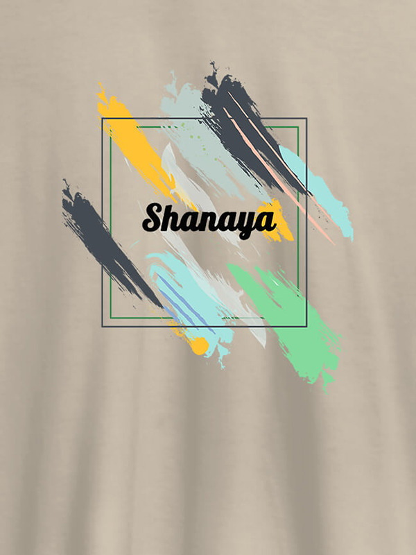 Custom Personalised Womens T Shirt Name With Abstract Design