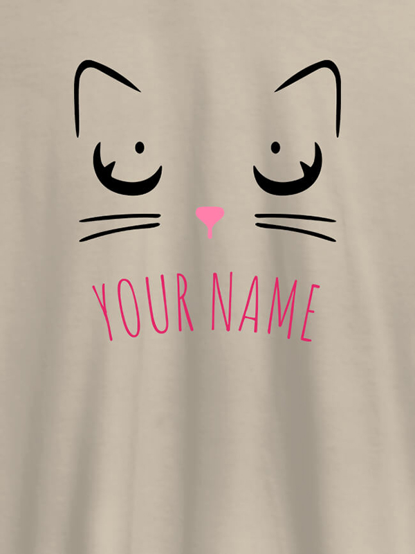 Custom Cat Art Design Personalised Womens T Shirt With Name