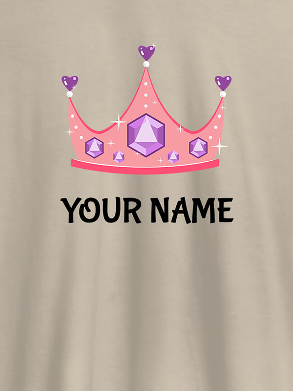 Custom Queen Theme with Purple Gems and Your Name On Customized Womens T-Shirt