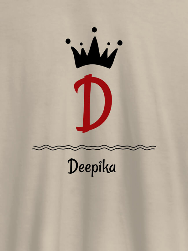 Custom Queen with Initial and Name On T-shirts For Women with Name, Text and Photo