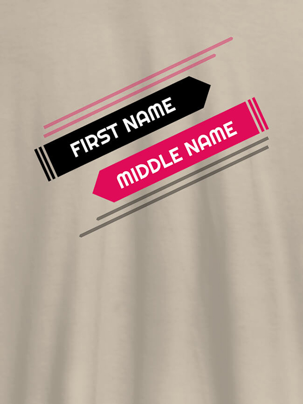 Custom First Name and Last Name On Customized Tshirt for Women