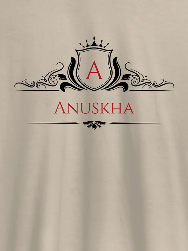 Custom Shield Design with Initial and Text On Customized Womens T-Shirt