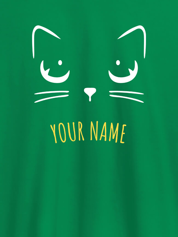 Custom Cat Art Design Personalised Womens T Shirt With Name