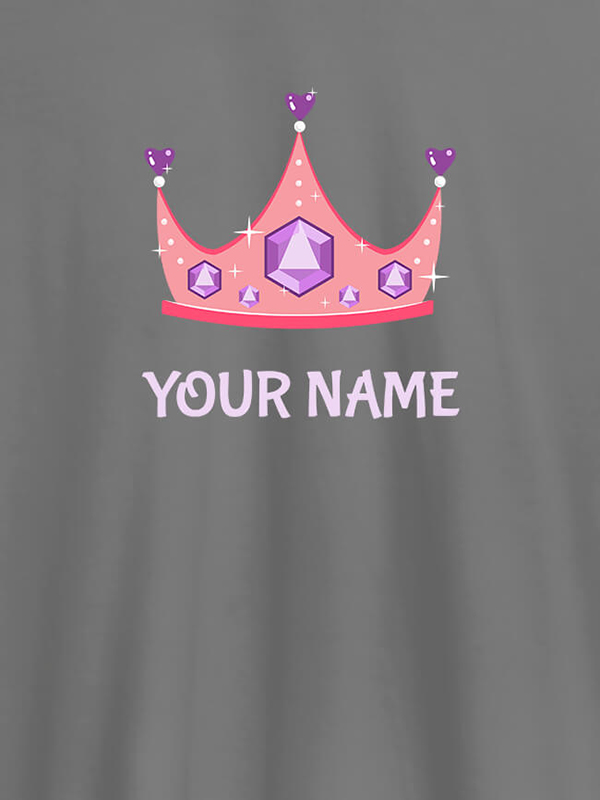 Custom Queen Theme with Purple Gems and Your Name On Customized Womens T-Shirt