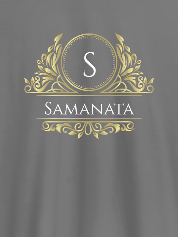 Custom Shield Design with Text and Initial On Customized Tshirt for Women