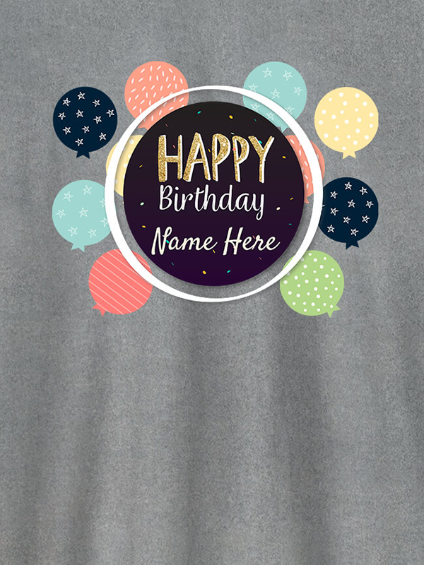 Custom Personalised Happy Birthday Womens T Shirt With Name
