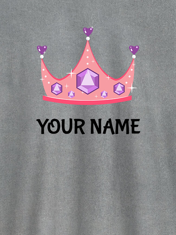 Custom Queen Theme with Purple Gems and Your Name On Customized Womens T-Shirt