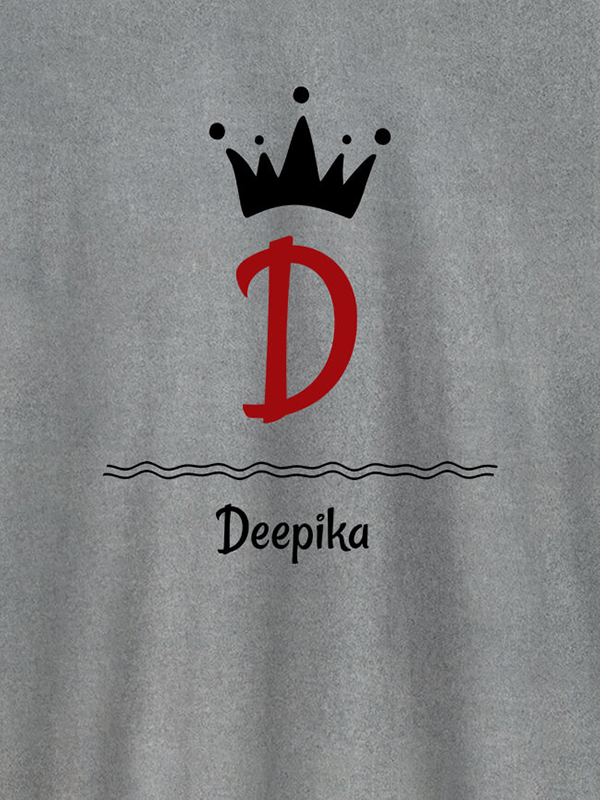 Custom Queen with Initial and Name On T-shirts For Women with Name, Text and Photo