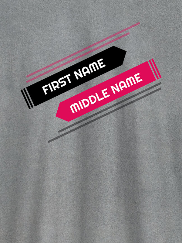 Custom First Name and Last Name On Customized Tshirt for Women