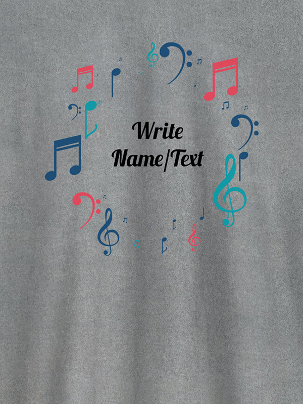 Custom Musical Symbols with Your Name On T-shirts For Women with Name, Text and Photo