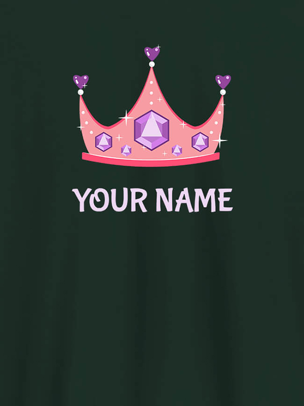 Custom Queen Theme with Purple Gems and Your Name On Customized Womens T-Shirt